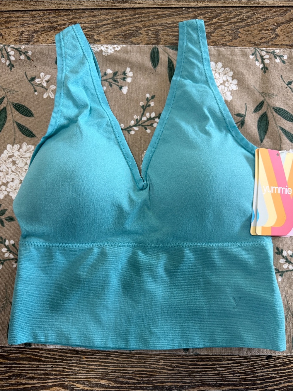 Yummie Brand‎ Blue Seamless V-Neck Bralette S/M
